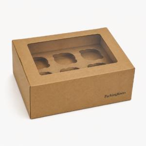 PackingRoots kraft cupcake box for six cupcakes