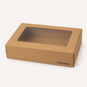 PackingRoots kraft donut box with window