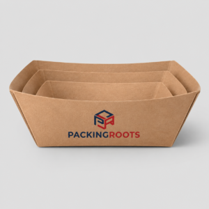 PackingRoots premium brown kraft food serving trays